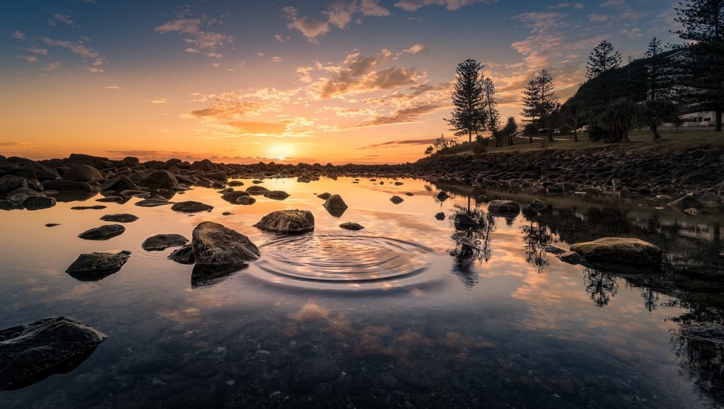 image water and sunset, source pixabay